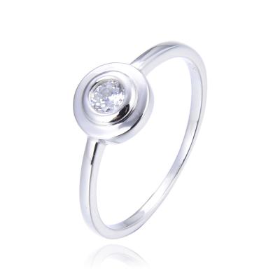 China Trendy new fashion simple zircon ring s925 sterling silver platinum plated ring for female for sale