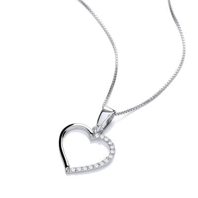 China Trendy Wholesale Fashion Jewelry 925 Sterling Silver Heart Shape CZ Stone Pendant Necklace for sale