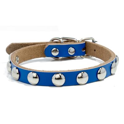 China Anti Bite Diamond Rivet Pet Collar Cat Dog Collar Pet Lead For Sale Viable Cow Leather Skin Hot Sale for sale