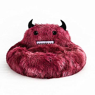 China New Design 2022 Sustainable Extra Soft Warm Anti Slip Monster Cat Cave Dog Bed Heated Small Pet Bed for sale