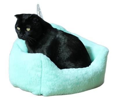 China 2022 New Design Sustainable Pet Bench Warm Soft Deep Sleep Cat Dog Bed Anti Slip Heated Pet Bed for sale