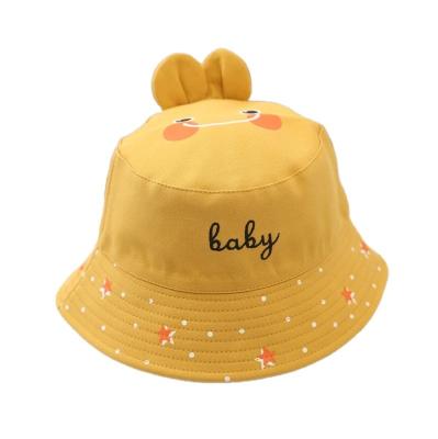 China Casual Children bucket cap cartoon fisherman hat girl letter embroidered hat boy sun hat for sale