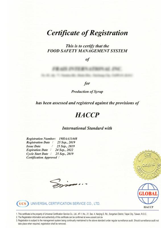 HACCP - LEAMAXX INTERNATIONAL CO., LTD.