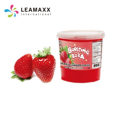 China Wholesale Bubble Tea Taiwan No.1 Strawberry Jumping Bubble Tea Boba Juice Ball Milk Tea Supplier for sale