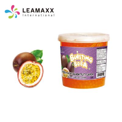 China Wholesale Hot Sale Taiwan Leamaxx Passion Flower Edible Passion Flower Bubble Tea Jumping Boba Juice Ball for sale