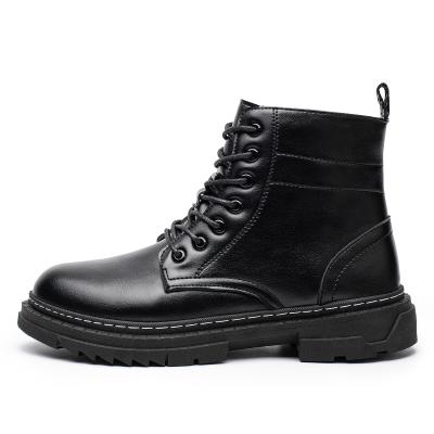 China Warm Non-slip Black Boots Men's Boots Other Martin Boots Winter Fashion Lace-up Pure Black Martin Boots for sale