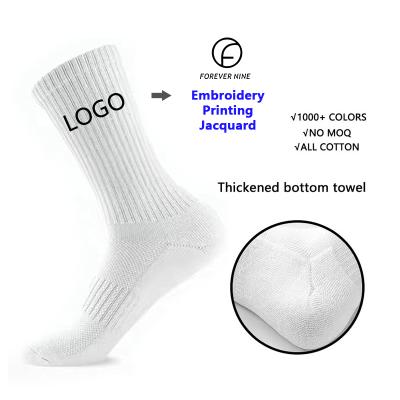 China Logo Socks With Embroidery Custom Logo Brand Design Unisex Men's Antibacterial Knitted Cotton Men's and Women's Socks for sale