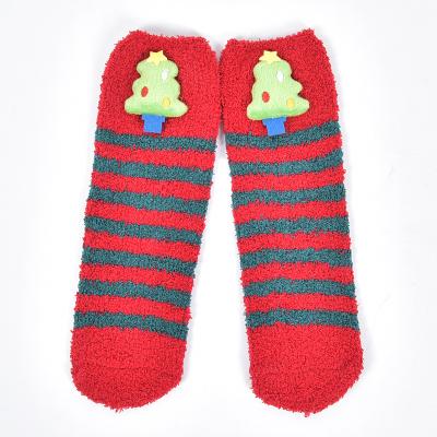 China New Breathable Popular Anti Slip Winter Socks Fuzzy Socks With Grips Comfortable Christmas Socks For Women for sale