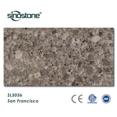 China Durable granite look artificial quartz surface with multiple tone design. for sale