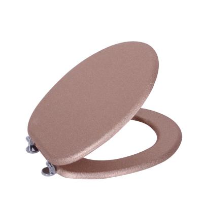 China Modern European Soft Narrow Luxury Bathroom Light Close Size China MDF Toilet Seats MDF Soft Glisten Toilet Seat for sale