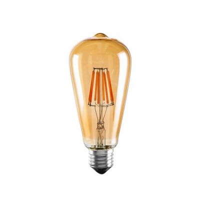 China Hotel e26 e27 screw 220 110 volt st64 gold lampu amber led filament bulb for sale