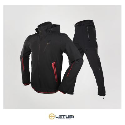 China Letusi Breathable Winter Jacket Fleece Pullover Outdoor Riding Windproof Waterproof Cycling Jacket With Hood for sale