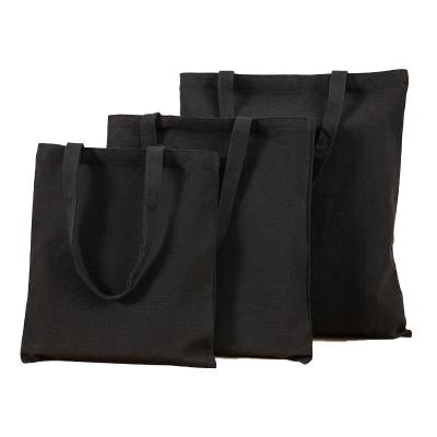 China Eco - Friendly Folded Packaging Store Custom Printed Black Canvas Tote Bag for sale