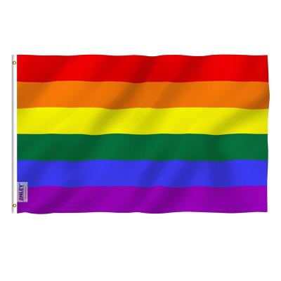 China Easy Banner Inlcusive Pride Flags Vivid Color Bisexual Lesbian Gay Community Support Pride Rainbow Flag LGBTQ Progress Banner for sale