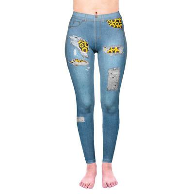 China Breathable Custom Logo Women Jeans Digital Printing Leggings For Women In Fitness& Yogo Wear Pants, Leggings For Women Fitness ODM&OEM for sale