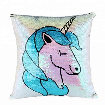 China 2018 Magnetic Cheap Wholesale Sequin Tile Covers Unicorn Magic Reversible Sequins Pillow Case for sale