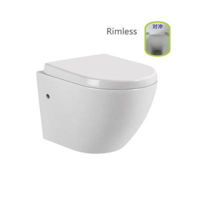 China D-4848W Chaozhou concealed cistern round shape rimless wall hung toilet with high quality for sale