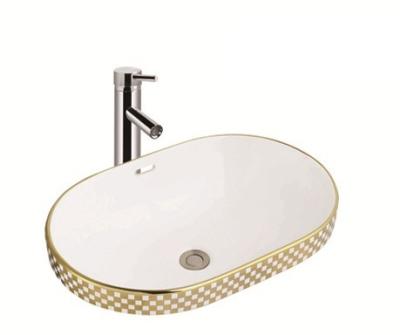 China Shampoo Sinks Gold Color Wash Hand Basin Height Lavatory Wall Tiles 9410D-9414D for sale