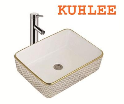 China Shampoo Sinks KL-9426D Gold Art Hand Wash Basin Small Sizes for sale