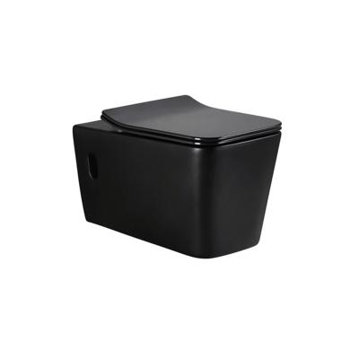 China Middle East New Designer Bathroom Wc Matte Black Color Wall Hung Modern Popular Toilet for sale