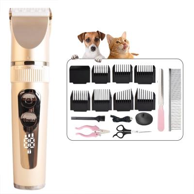 China Low noise rechargeable cordless led electric car cat and dog hair trimmer professional pet clipper set china kit for sale