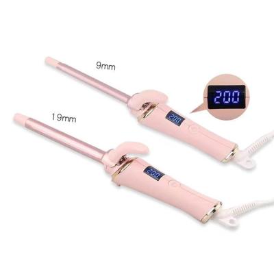 China Can be replaced professional hair curler tourmaline ceramic lcd display 6 mm25 mm hair curler ultra-fine fast heating hair waving styling tool for sale