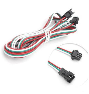 China Electronics For LED Light Strip 3pin JST SM2.50mm Male To Female Plug 1M Cable Extension Wire Harness for sale