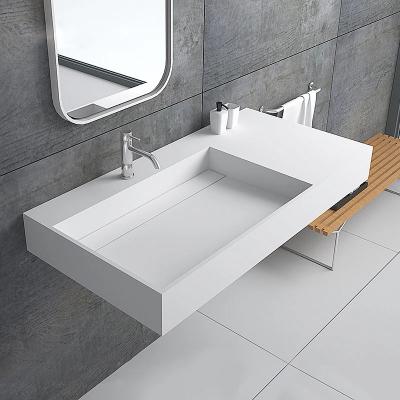 China Customized Modern Wall-hung Bathroom Wash Basin Solid Outdoor Sink for sale