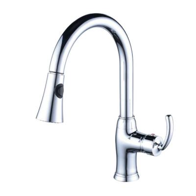 China Kitchen Thermostatic Solid Brass Single Mixer Spout Swivel Handle Faucets Pull Down Kitchen Faucet for sale