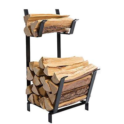 China Highly Used Modern Single Black Detachable Detachable Rack Customized Top Grade Pastoral Firewood Rack For Fireplace for sale