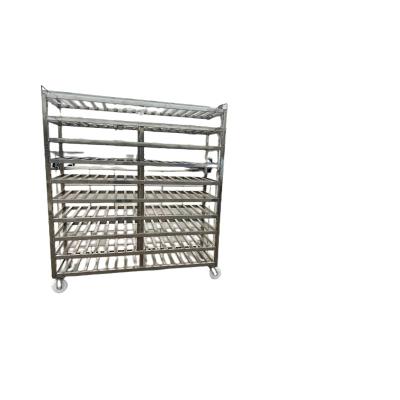 China Fish Customized Steaming Cart Stainless Steel Precooking Cart Food Steaming Carts Rotating Rack for sale