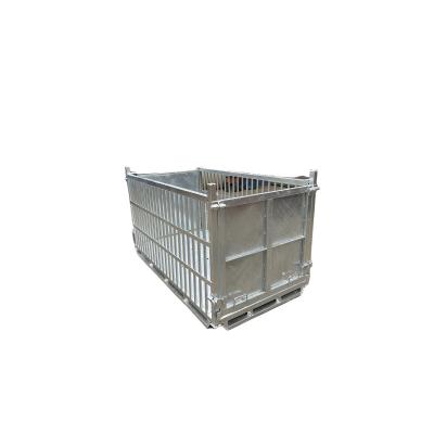 China Warehouse Hot Dip Galvanized Heavy Duty Collapsible Mesh Storage Cage Folding Container Storage Custom Stacking Cage for sale