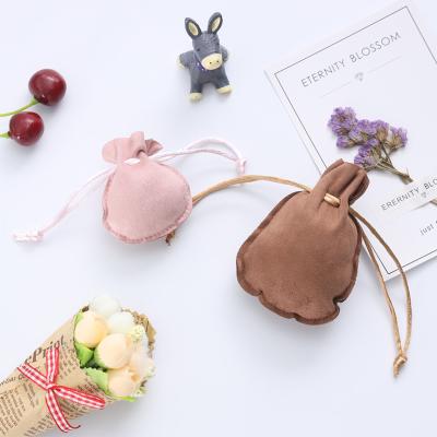 China Professional Reusable Simple Custom Luxury Drawstring Makeup Bag Jewelry Suede Pouch Customized Size Customized Size for sale