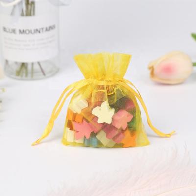 China Low MOQ Factory Price Custom Gift Printed Transparent Thick Organza Gift Pouches Candy Bags For Wedding for sale