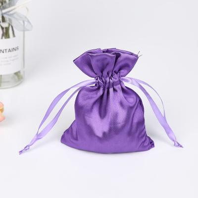 China Gift On Time Shipping Multifunctional Drawstring Logo Satin Pouch Bag Custom Made Storage Money Wedding Gift for sale