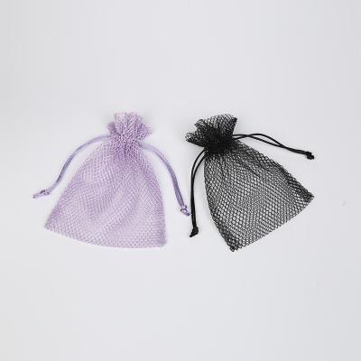 China Professional Gift Design Team Cosmetic Packaging Pouch Eco - Friendly Polyester Mesh Drawstring Bag for sale