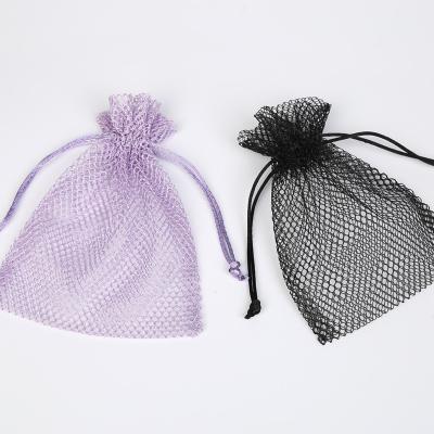 China Gift Most Popular Customized Adhesive Drawstring Perfume Party Mesh Gift Bags for sale