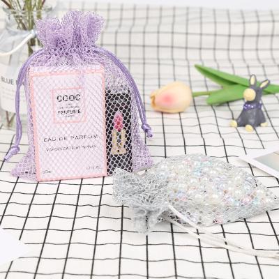 China Gift Factory Direct Sales Mesh Fabric Shopping Bag Purple Black for sale