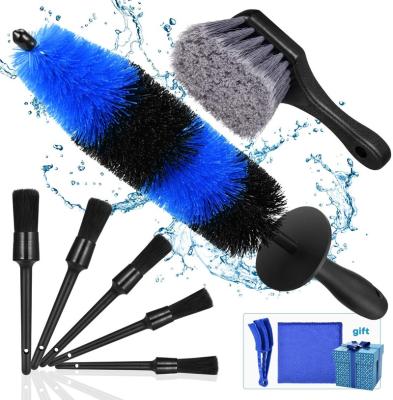 China For Cleaning 9Pcs Wheel Rim Tire Stripper Brush, Remover Rim Brushes Kit, Car Detailing Car Wash Wheel Detailing Kit for sale