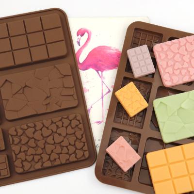 China Sustainable Baking Production Handmade Chocolate Waffle Combination Mold DIY 9 Holes Soap Cake Ice Tray for sale