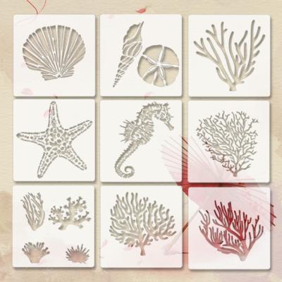 China Series Disposable Stencil Ocean Cake Wall Spray Painting Flower Decoration Handmade Graffiti DIY Baking Auxiliary Paint for sale