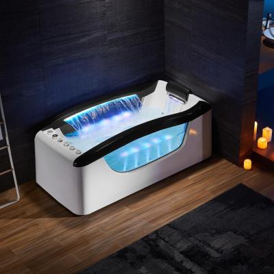 China Newcomer Tina Acrylic Bathroom Free Standing 2 Person Tub and Whirlpool Massage Free Standing Tina Glass Hydromassage Bathtub for sale