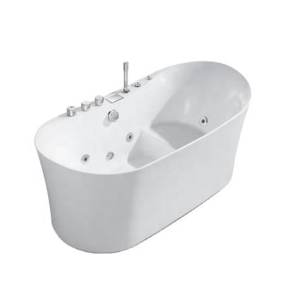 China Freestanding plastic portable bathtub adult white acrylic freestanding bathtubs&whirlpool with seat for sale for sale