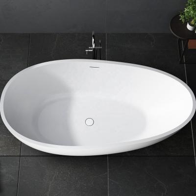 China modern design freestanding white artificial stone solid surface/resin stone oval freestanding bathtub for sale