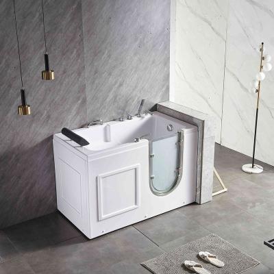 China Acrylic Glass Elderly Whirlpool Air Bubble Whirlpool Handicapped Walk-In Skirted Bathtub (Left Skirted) Double Side Walk In Tub for sale