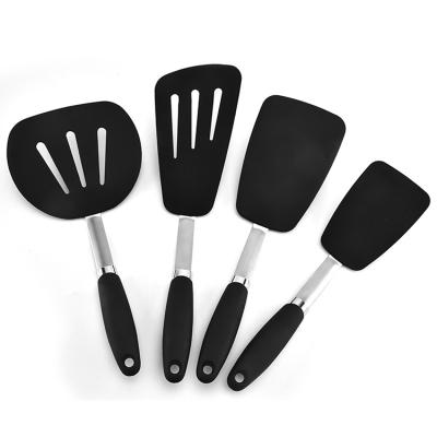 China Hot Selling Viable 4 Piece Silicone Kitchenware Set Kitchen Utensils Set Baking With Stainless Steel And TPR Handle for sale