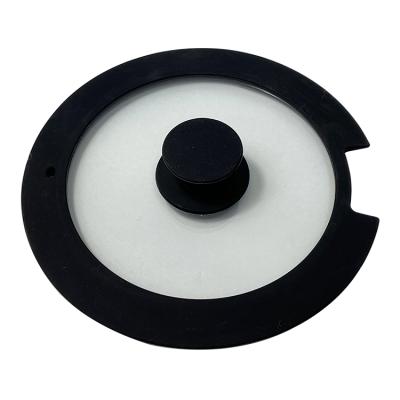 China Viable Wholesale Household Cookware Parts Universal Tempered Glass Silicone Pot Cover Glass Lid for sale