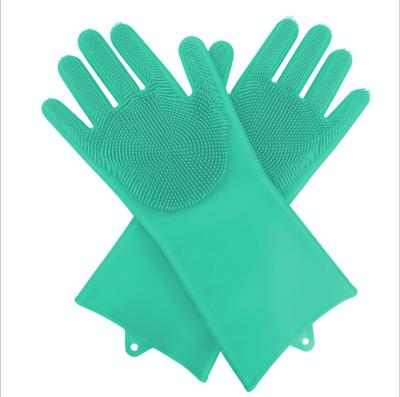 China Various Sizes Kitchen Tools Viable Hot Sale Colorful Dense Product Foam Waterproof Silicone Cleaning Glove for sale