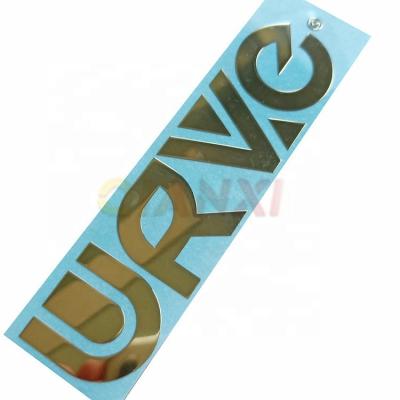 China Waterproof Electroforming Silver Label Nickel Plating Logo Electroplating Steel Stickers for sale