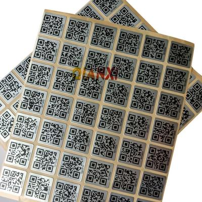 China Unique QR Barcode Sticker Serial Number Metal Barcode Label Code Aluminum Foil Capital Sticker for sale